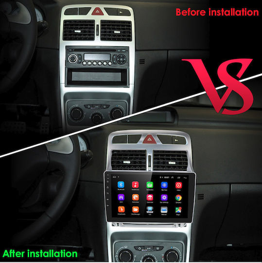 Auto-Audiosystem für Peugeot 307 2002-2013 (Bluetooth/USB/AUX/WiFi/GPS/Apple-Carplay/Android-Auto) mit Touchscreen 9"