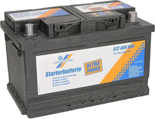 Cartechnic Baterie Auto Ultra Power 572 409 068 cu Capacitate 72Ah și CCA 680A