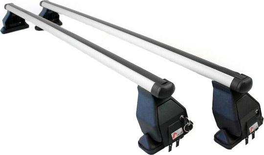 Menabo Car Roof Bars Aluminum 112cm for Ford C-Max 5D 5D 2003-2010 Set with Roof Rack Legs Silver