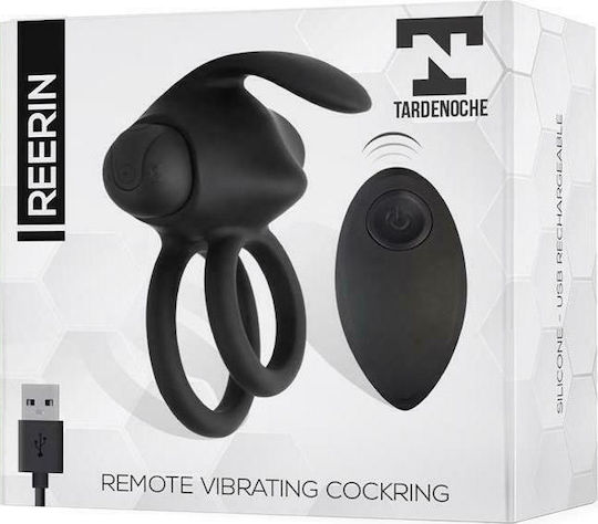 Tardenoche Reerin Dual Vibrating Ring with USB Remote Control Black