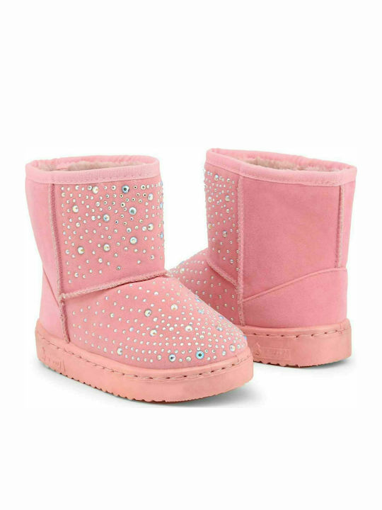 Shone Kids Leather Boots Pink