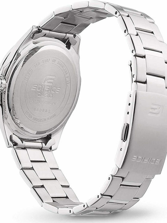 Casio Edifice Men's Watch 40mm Battery with Silver Metal Bracelet