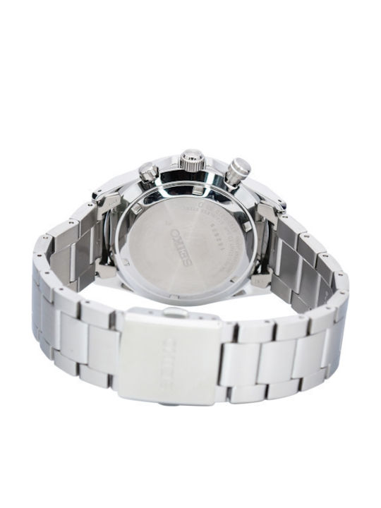 Seiko Conceptual Мъжки Часовник 41mm Хронограф На Батерия със Сребърна Метална Гривна