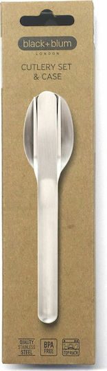 Black+Blum Black & Blum Cutlery for Camping Stainless Steel Fork-Knife-Spoon in Case