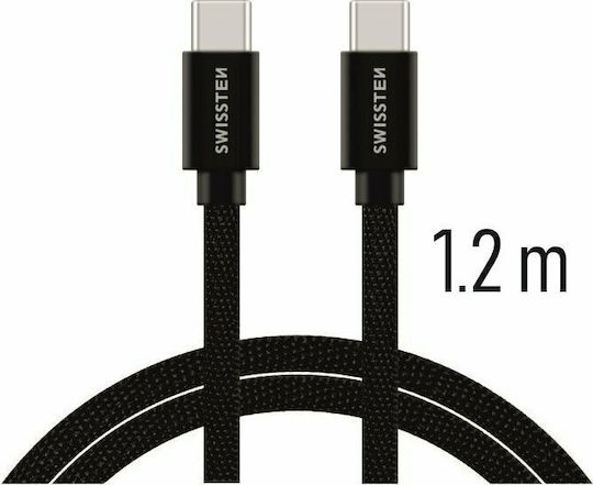 Swissten Flat la Cablu Lightning Negru 1.2m (71527201)