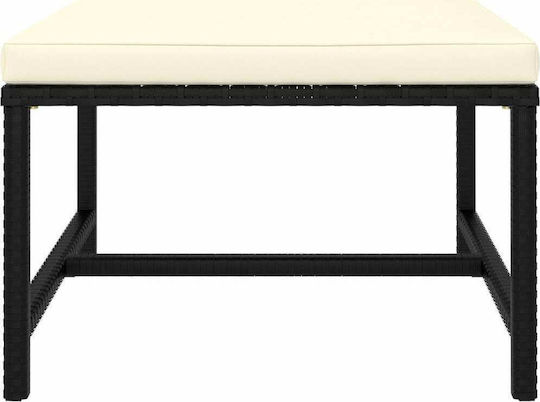 Metallischer Außenbereich-Hocker Schwarz / Weiß Creme 60x60x32cm Metallischer Außenbereich-Hocker Schwarz / Weiß Creme 60x60x32cm