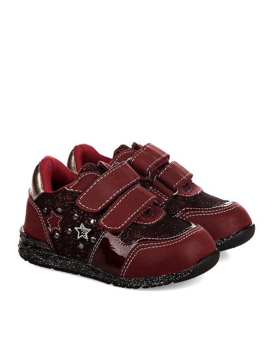 Kinder Sneakers Anatomisch mit Klettverschluss Burgundisch