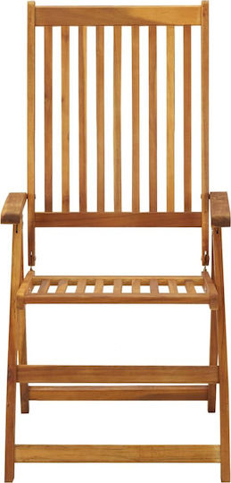 Outdoor-Stuhl Hölzernes Acacia / Bordeaux mit Kissen 6Stück 57x69x111εκ.