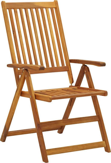 Outdoor-Stuhl Hölzernes Acacia / Bordeaux mit Kissen 6Stück 57x69x111εκ.