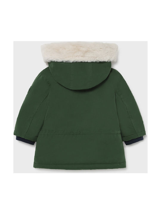 Mayoral Kids Parka Long Hooded Green