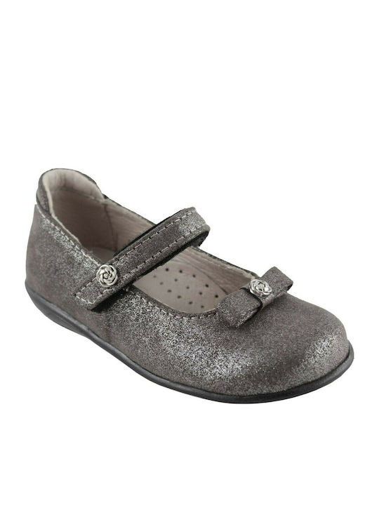 Scarpy Kids Ballerinas with Hoop & Loop Closure Gray