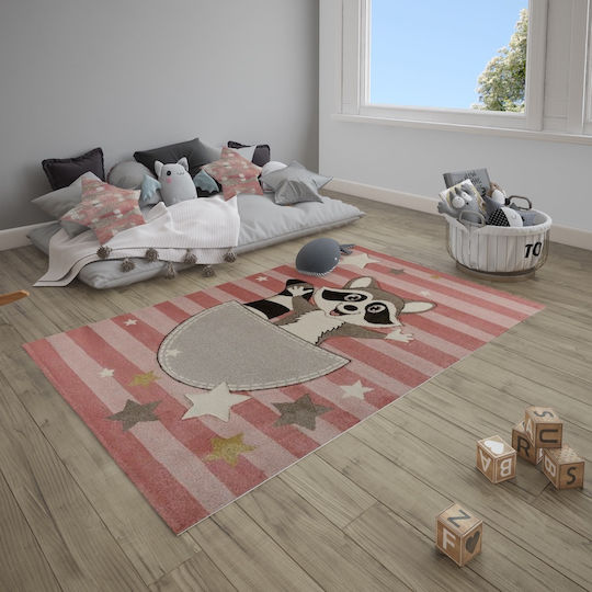 Tzikas Carpets 40058-056 Παιδικό Χαλί Μονόκερος Ροζ 133x190cm Πάχους 13mm