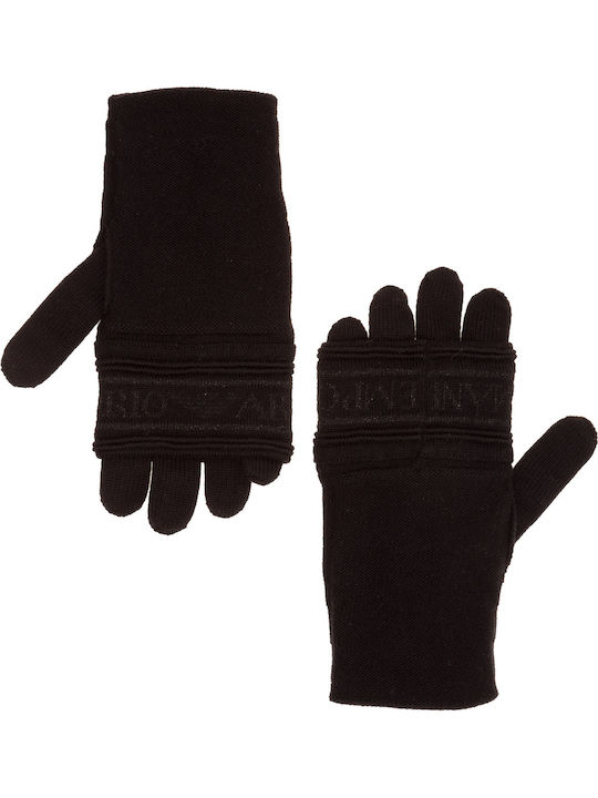 Emporio Armani Schwarz Wolle Handschuhe