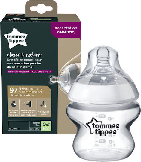 Tommee Tippee Πλαστικό Μπιμπερό Closer to Nature Κατά των Κολικών με Θηλή Σιλικόνης για 0+ μηνών 150ml