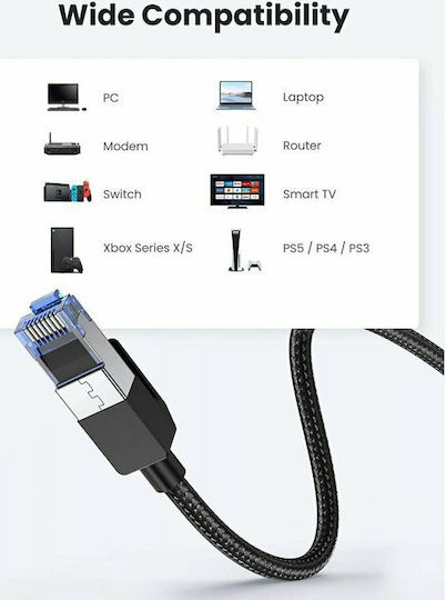 Ugreen NW153 F/FTP Cat.8 Ethernet Cable 5m Black
