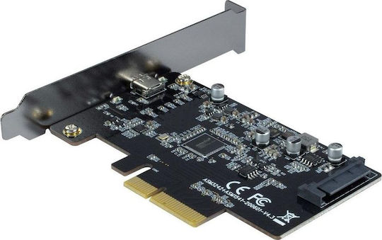 Inter-Tech PCIe Controller with 1 Type-C Port