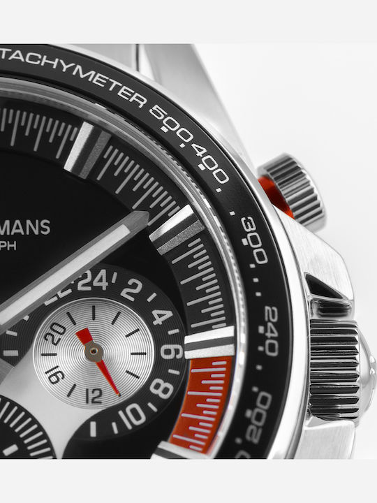 Jacques Lemans Liverpool Men's Watch 40mm Chronograph Battery with Silver Metal Bracelet