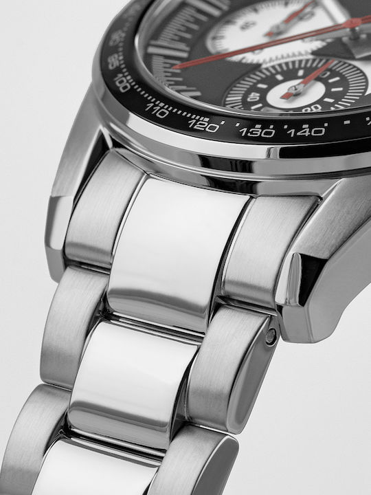 Jacques Lemans Liverpool Men's Watch 40mm Chronograph Battery with Silver Metal Bracelet
