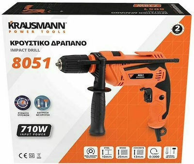 Krausmann Cu impact Burghiu 710W cu Set de chiuvete de căldură