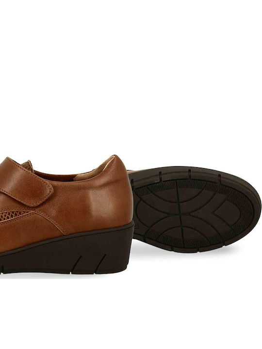 Leder Damen Mokassins in Tabac Braun Farbe
