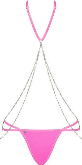 Obsessive Chainty Set Секси Комплект Бельо Pink 156962