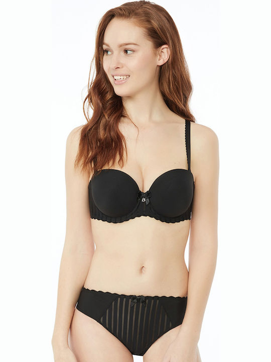 Bra without Padding Underwire Black