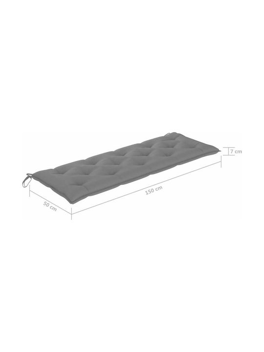 vidaXL Garden Swing Cushion with Backrest Gray 150x50 cm
