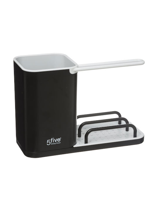 5Five Kitchen Sink Organizer from Plastic in Black Color 21x9x14.6cm