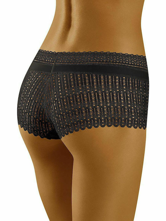 Wolbar Riki Damen Boxer mit Spitze Schwarz 126381