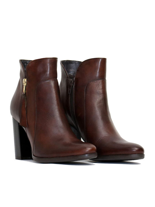 Leder Stiefeletten Damen Braun