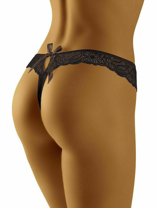 Wolbar Qechua Women's String with Lace Black 130178