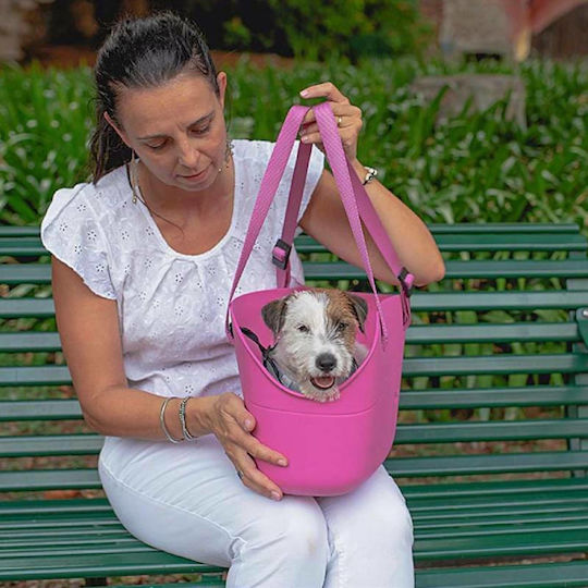 Ferplast Waterproof Dog Carrying Pink Shoulder Bag for 5kg Pets L35xW14xH22cm
