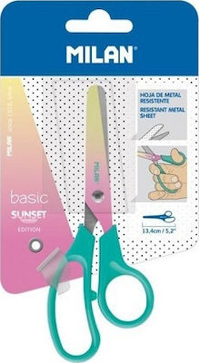 Milan Sunset Children's Scissors for Crafts 13.4cm with Metallic Blade Turquoise