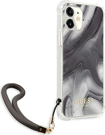 Guess Marble Umschlag Rückseite Kunststoff mit Band Gray (iPhone 12 mini)