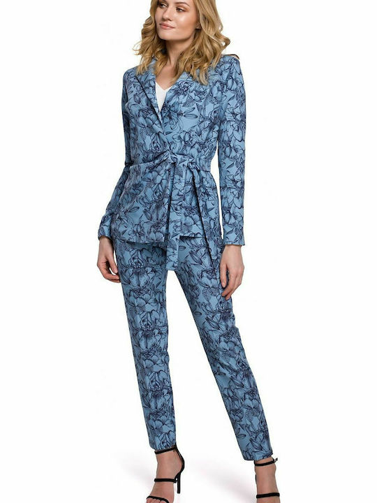 Makover Blazer pentru femei Cu talie Sacou Albastru