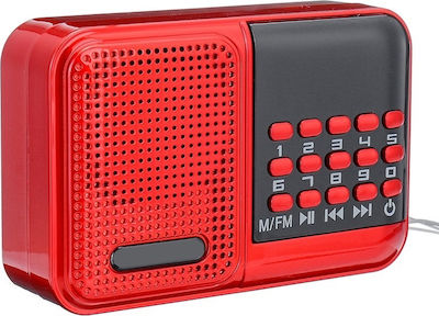 BKK S61 Radio portabil Cu baterie cu USB Roșu