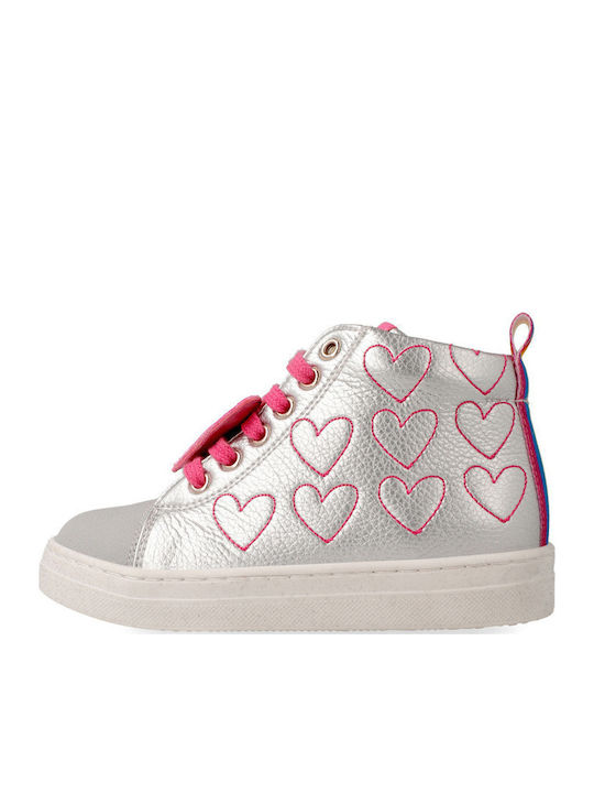 Kinder Sneakers Hoch Anatomisch Silber