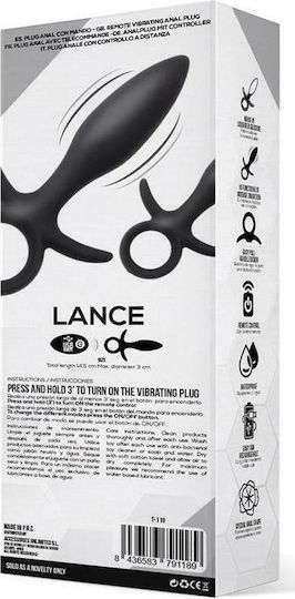 Tardenoche Lance Dop Anal Din Silicon Cu Telecomandă Vibrator Anal Cu Funcție Fără Fir Negru 14,68 cm