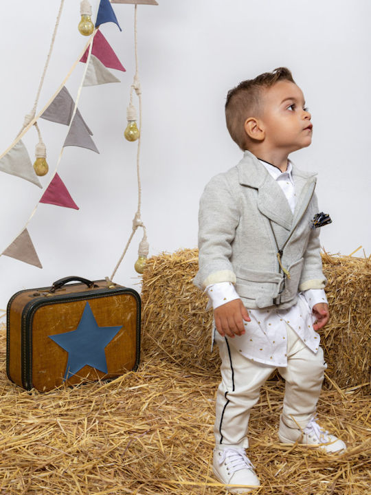 Baby u Rock Pablo Costum De Botez Turcoaz 4 Bucăți