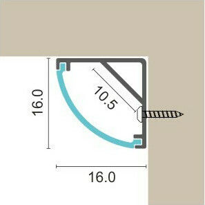Spot Light În aer liber Profil din Aluminiu pentru Bandă LED Colțar cu Opal Acoperire 200x1.6x1.6cm.