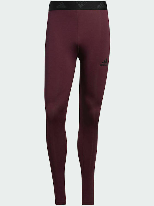 adidas Techfit 3 Stripes Colan sport pentru bărbați Lung Roșu