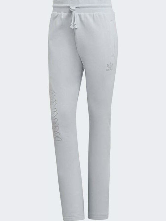 Originals Luxe Open Hem Панталон Спортен Камбанка Светлосин Halo Blue