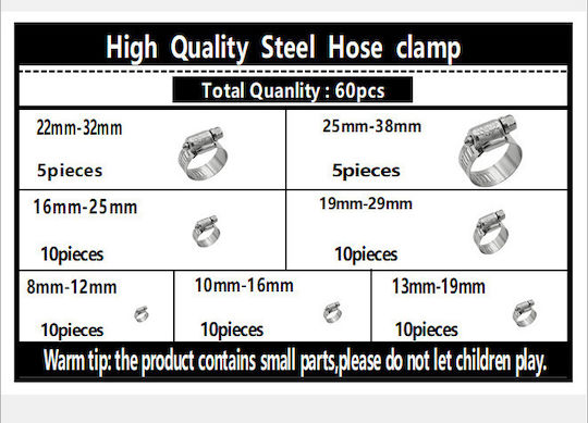 Hose Clamp Inox 60pcs