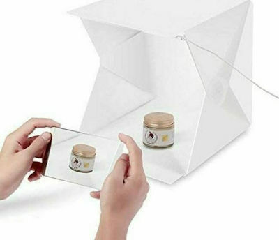 Photo Box Φορητό Αναδιπλούμενο με Διπλό Φόντο Φωτιζόμενο 20x20x20cm