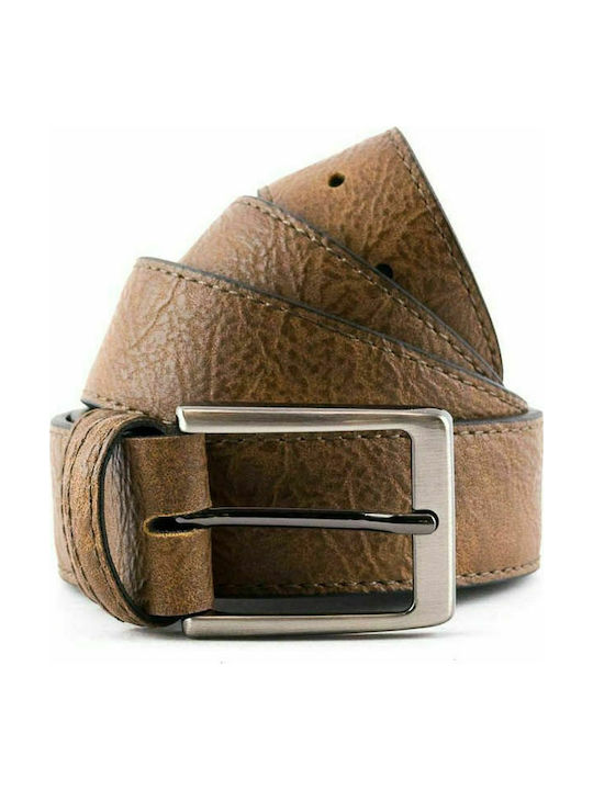 Men's Artificial Leather Belt Tabac Brown