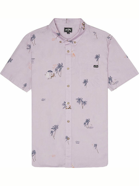 Sundays Mini Κοντομάνικο Πουκάμισο σε Κανονική Γραμμή Floral Ροζ