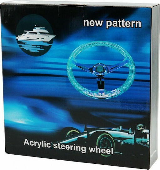 Three Spoke Car Steering Wheel with 35cm Diameter Acrylic Black/Red