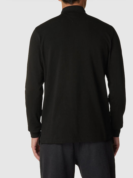Tommy Hilfiger Ανδρική Μπλούζα Polo Μακρυμάνικη Μαύρη