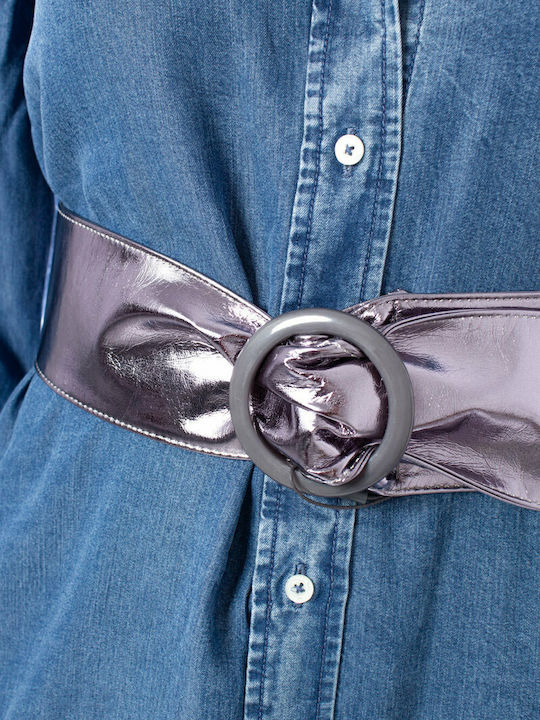 Wide Women's Belt Silver