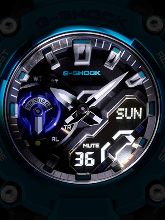 Casio G-Shock Analog/Digital Men's Watch 47mm Battery with Turquoise Rubber Strap